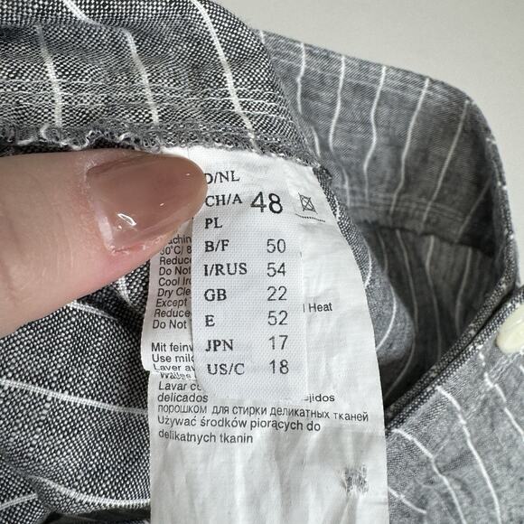 Gerry Weber Womens Pants 18 Blue 100% Linen Striped Trouser Beachy Nautical - Picture 10 of 14